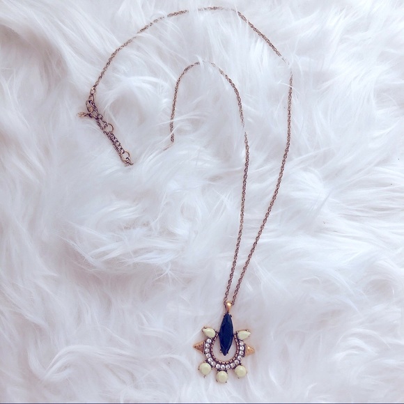 EUC J CREW Pedant Necklace w/ Rhinestones - Picture 1 of 2